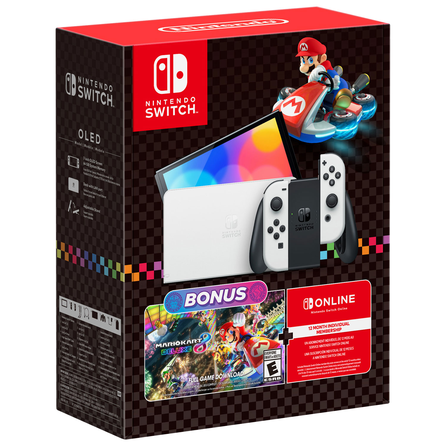 Nintendo Switch OLED Mario Kart 8 Deluxe Bundle with 12-Month Online Individual Membership