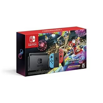 Nintendo Switch With Neon Blue And Neon Red Joy-Con Mario Kart 8 Deluxe